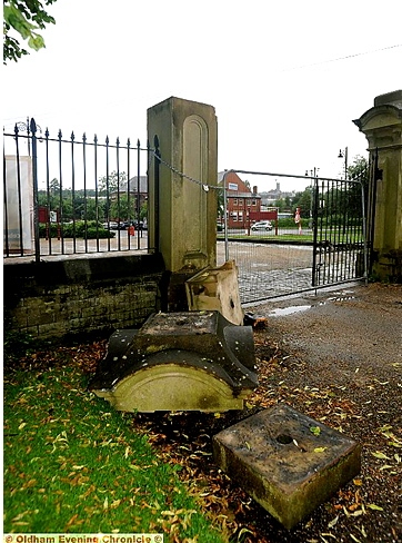 The gatepost damaged at the weekend
The gatepost damaged at the weekend