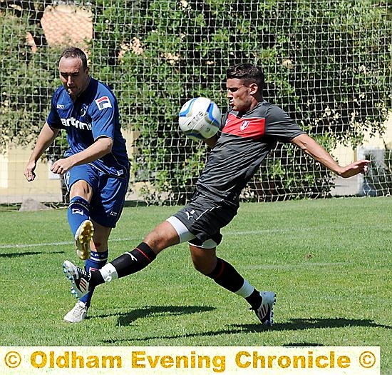 LEE Croft whips in a cross during Athletic’s friendly against Rotherham in Vilamoura. LEE Croft whips in a cross during Athletic’s friendly against Rotherham in Vilamoura.