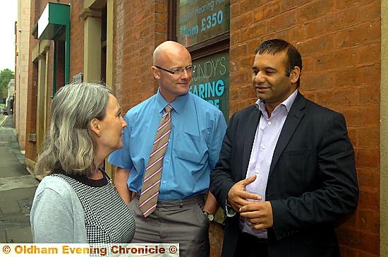 HERE’S what we’re going to do: Councillor Akhtar talks to traders Jean Tyler (left) and Stephen Grundy
HERE’S what we’re going to do: Councillor Akhtar talks to traders Jean Tyler (left) and Stephen Grundy
