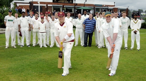 HIT for six . . . the teams line up at Glebe Street
HIT for six . . . the teams line up at Glebe Street