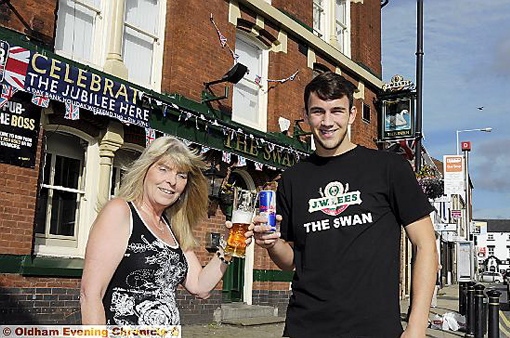 Sandra Lindley with boxer John Newell at the wan’s reopening Sandra Lindley with boxer John Newell at the wan’s reopening