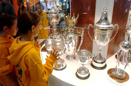 CHILDREN admired football’s glittering prizes as the new museum opened
CHILDREN admired football’s glittering prizes as the new museum opened