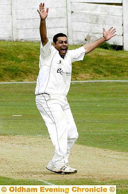 MOHAMMED ZAMAN KHAN: climbing the professionals’ averages following excellent performances for Royton. MOHAMMED ZAMAN KHAN: climbing the professionals’ averages following excellent performances for Royton.