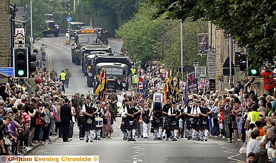 LEADING the way . . . The Scottish pipe band  

