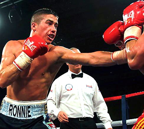 PUNCHING POWER: Ronnie Heffron, pictured against Romanian Ionut Trandafir Ilie,
PUNCHING POWER: Ronnie Heffron, pictured against Romanian Ionut Trandafir Ilie,