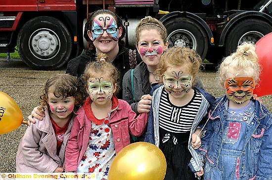 NEW look: Samantha McIlrath (back, left) and Louise Stones with (front) Madison Evans (3), Katie Stones (5), Emily Stones (7) and Lily Stones (4)