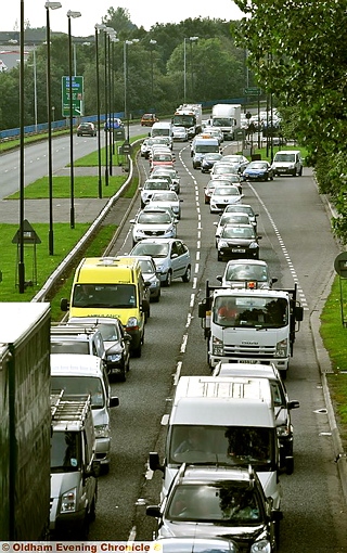 CHAOS on the bypass on the exit from the roundabout at Sainsbury's (right). All traffic was channelled on to the bypass. Traffic was also backed up into the store's main entrance way and filling station. CHAOS on the bypass on the exit from the roundabout at Sainsbury's (right). All traffic was channelled on to the bypass. Traffic was also backed up into the store's main entrance way and filling station.