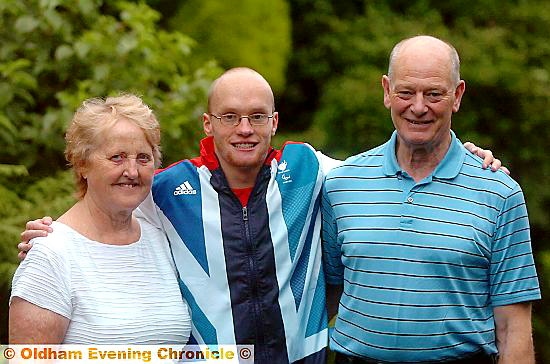 WHAT A TEAM: star swimmer Ben Prcoter with his grandparents, Dilys and Dennis. WHAT A TEAM: star swimmer Ben Prcoter with his grandparents, Dilys and Dennis.