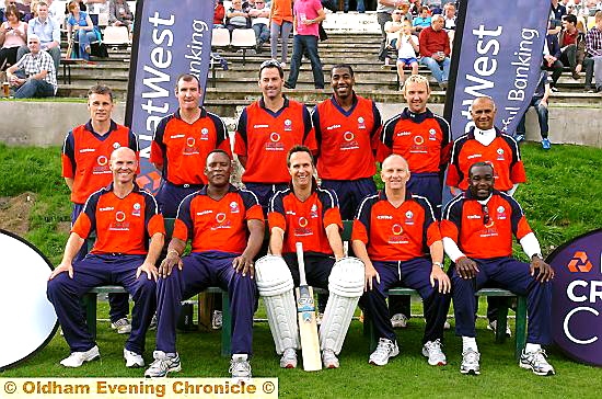 ALL-STAR LINE-UP: the NatWest Legends, from left, back: Richard Blakey, Mal Loye, Martin Bicknell, Alex Tudor, Chris Schofield, Min Patel. Front: Paul Nixon, Devon Malcolm, Michael Vaughan, Neil Fairbrother, Gladstone Small. 