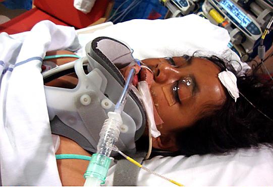 FLASHBACK: Jesmin in hospital 
