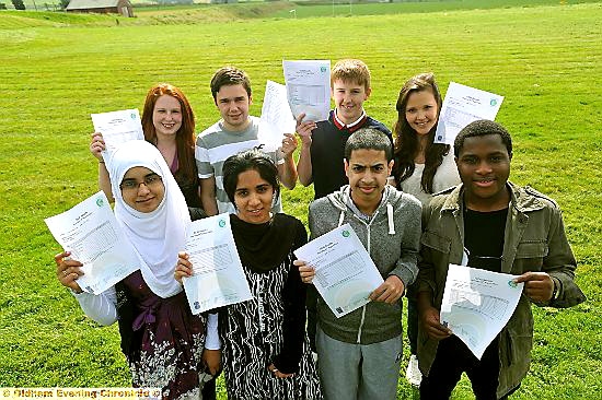 WHAT a result: (back, from left) Katie Frances Hamm, Jack Glynn, Aaron Simpson Lees and Amy Stanton. Front: Zunera Bajwa, Sana Anwar, Mohammed Raza Ali and Ismail Adigun 
