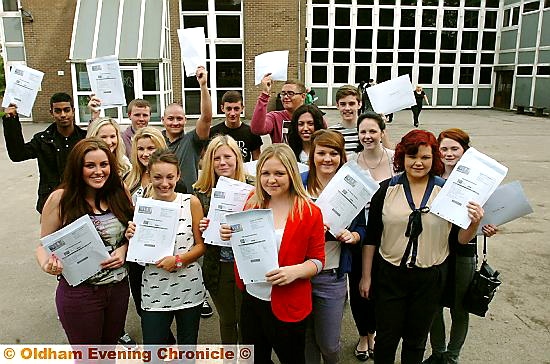 PUPILS at Royton and Crompton celebrate their success 
