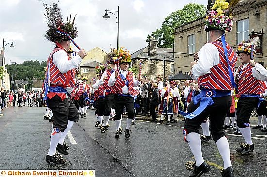 IN full costume: Saddleworth Morris Men entertain. 
