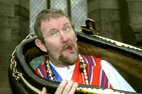 Ron Yates takes a turn in Sunday’s gurning contest  

