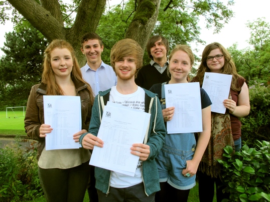 star performers Cameron Roberts and Brad Howe, back, with, from left, Amy Roberts, Robert Thackeray, Rachel Simpson and Elly Brookfield 
