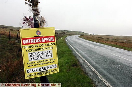 SAD REMINDER: scene of the accident 