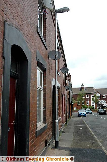 EASY access: the new lamp post on Raper Street, which allowed a burglar to reach an upstairs window
EASY access: the new lamp post on Raper Street, which allowed a burglar to reach an upstairs window