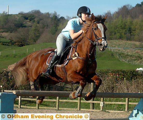 UP AND OVER: Bethany Marsden and Jerri. UP AND OVER: Bethany Marsden and Jerri.