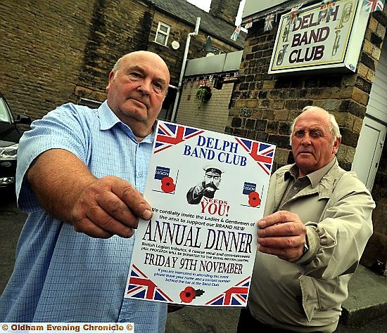 DIVIDED: Club trustee, Bob Rodgers (left), and Alan Kershaw, Delph Band Club’s general secretary, say they will be hosting their event as usual
DIVIDED: Club trustee, Bob Rodgers (left), and Alan Kershaw, Delph Band Club’s general secretary, say they will be hosting their event as usual