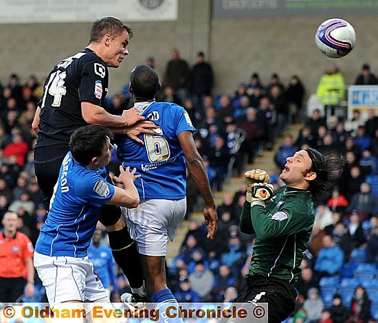 MATT SMITH scores for Athletic in the 1-1 draw at Chesterfield last season. MATT SMITH scores for Athletic in the 1-1 draw at Chesterfield last season.
