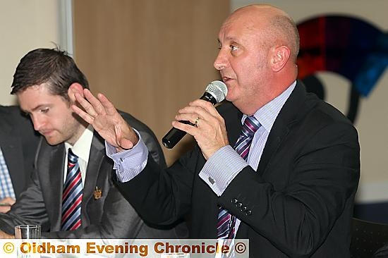 OLDHAM Chronicle managing editor David Whaley chairs the meeting 