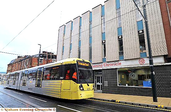 METROLINK’s daylight run past the Chronicle office. 