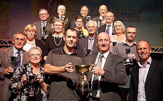 The winners and presenters at the finale to the gardening awards  


