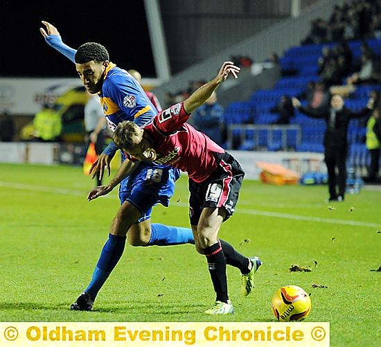 TANGLE: James Dayton’s run is halted. 
