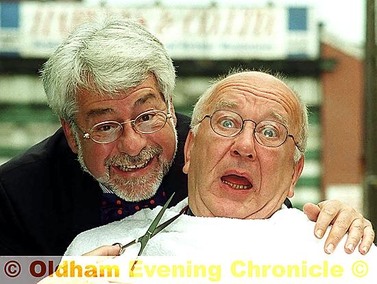 Kenneth (left) with former Corrie star Roy Barraclough, one of many big names happy to be linked with the Coliseum ove the years 

