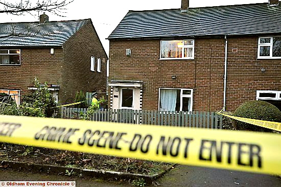 THE murder scene in Fitton Hill 
