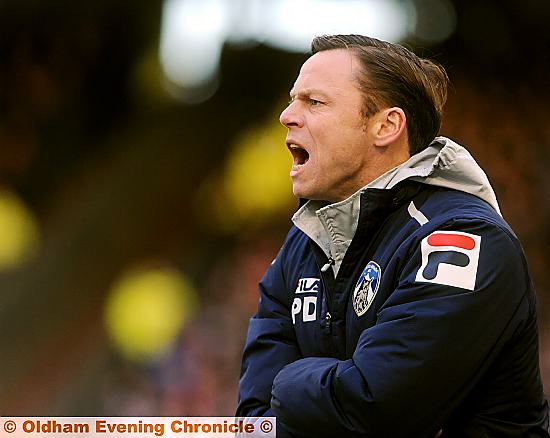 Paul Dickov: urging his team on 
