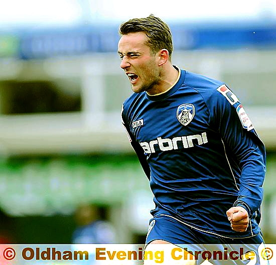 JOSE Baxter celebrates scoring Athletic’s winner against Portsmouth.
JOSE Baxter celebrates scoring Athletic’s winner against Portsmouth.