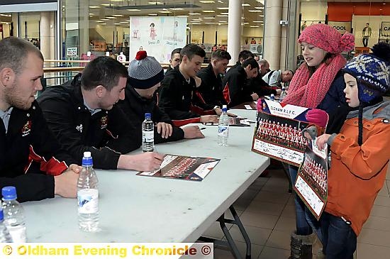 Oldham Rugby Club meet the players at the Spindles, Oldham. Jessica and Ben Eyers meet the players. 
