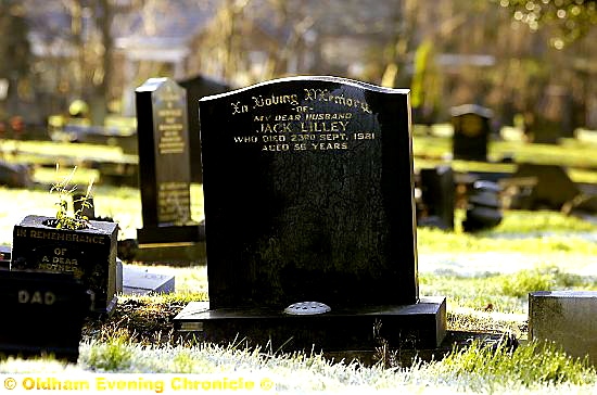 IN need of a name . . . the grave where Lily Lilley lies buried beside her husband, Jack 
