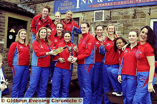 Oldham’s players toast their Premier League Division One title. 