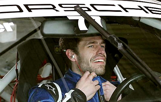 KELVIN behind the wheel of the Porsche 
