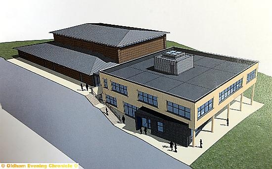 AN artist’s impression of the new classroom block, next to the school’s sports hall  

