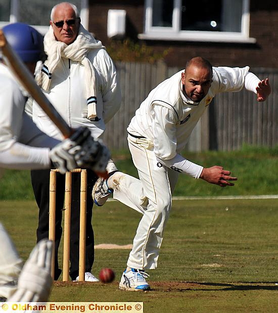 IMRAN Asghar bends his back for Glodwick at Leefields 