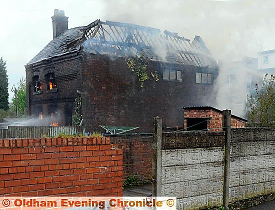 The disused building this morning as the fire service got the flames under control