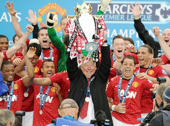 SIMPLY THE BEST . . . Ferguson leads the United players as they lap up the post-match celebrations at Old Trafford. SIMPLY THE BEST . . . Ferguson leads the United players as they lap up the post-match celebrations at Old Trafford.