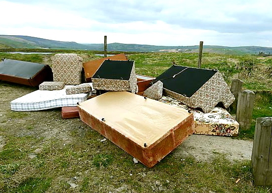 RUBBISH tip . . . furniture was left at Brunclough, Diggle 
