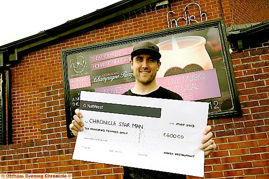 CHEQUE MATE . . . joint Chronicle Star Man winner Lee Croft.
CHEQUE MATE . . . joint Chronicle Star Man winner Lee Croft.