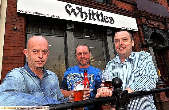 CHEERS . . . the new owners of Whittles, from left, John Dodd, Martin Schofield and Neil Haughton
CHEERS . . . the new owners of Whittles, from left, John Dodd, Martin Schofield and Neil Haughton