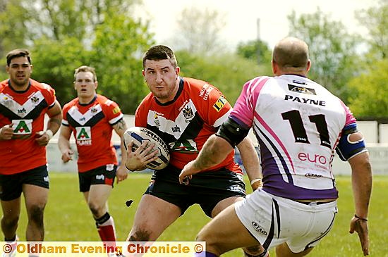 Liam Gilchrist looks for a way through the Gateshead line. 