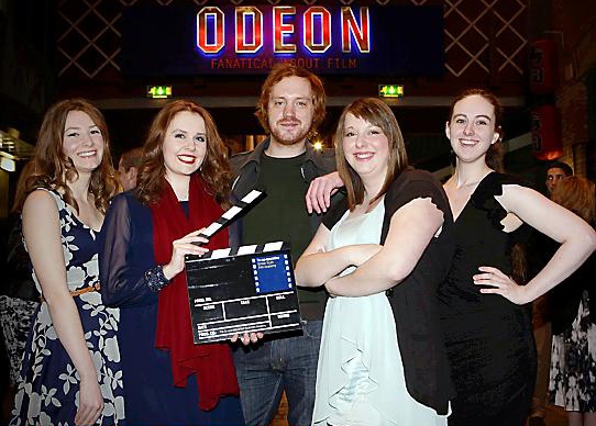 AND action... Royton-born director Adam Lee Hamilton (centre) with students at the red-carpet screening in Manchester AND action... Royton-born director Adam Lee Hamilton (centre) with students at the red-carpet screening in Manchester