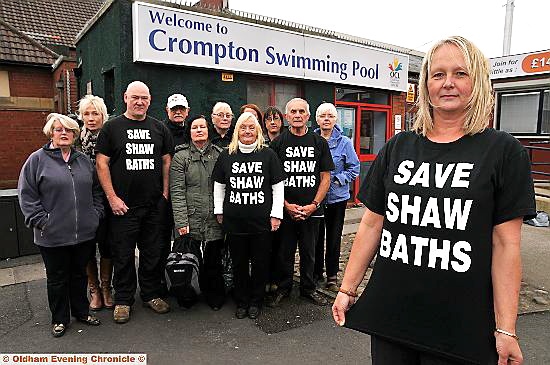 GETTING the message across . . . Joanne Lewis-Ryan (front right) and other members of Friends of Shaw Baths are striving to save the facility
GETTING the message across . . . Joanne Lewis-Ryan (front right) and other members of Friends of Shaw Baths are striving to save the facility