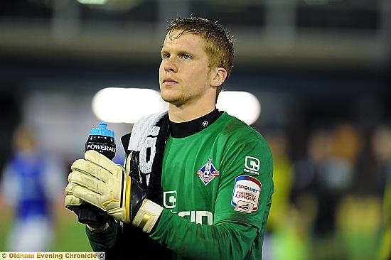 BEN AMOS . . . on loan at Boundary Park in 2010-11 and under contract at Manchester United. 
