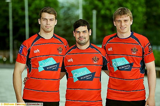 GIFTED TRIO . . . dual registration new boy Dan Brotherton (left) and loan signings Anthony Bowman (centre) and Jon Ford. 
