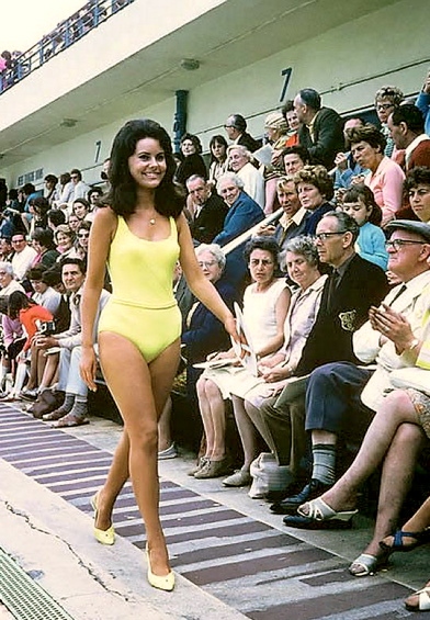 BEAUTY parade: Carol Richmond, aged 21, represents Oldham in 1968  