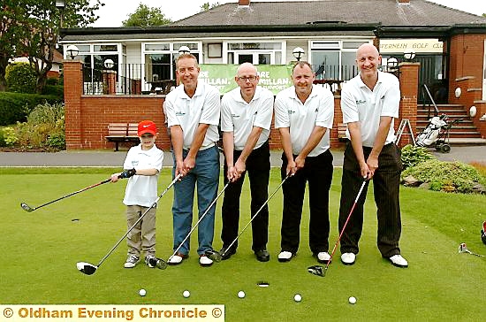 GETTING into the swing (l-r): Alexander Vaughan, his grandad Mike Cocker, Derek Ashford, Tony Doidge and Dave Whaley. GETTING into the swing (l-r): Alexander Vaughan, his grandad Mike Cocker, Derek Ashford, Tony Doidge and Dave Whaley.